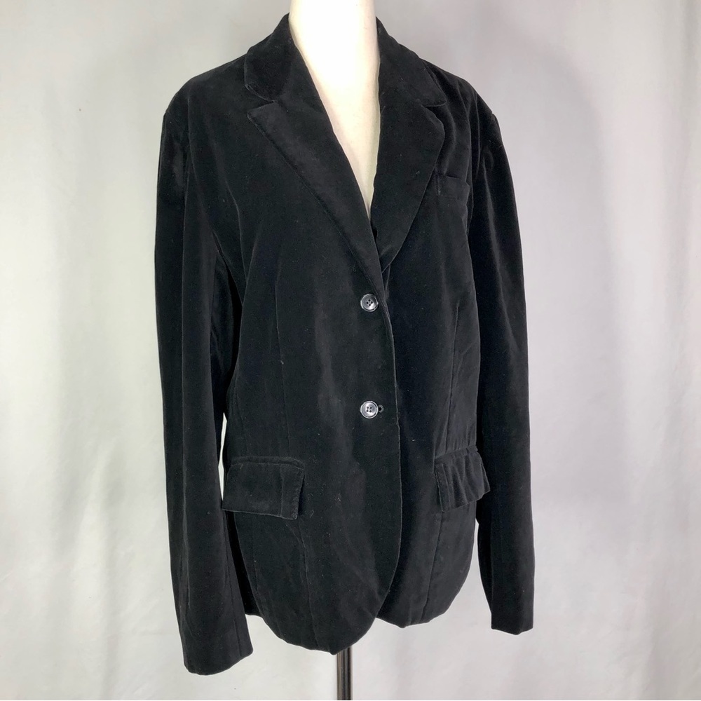 VINTAGE Prestige of Boston cotton velvet blazer black 14